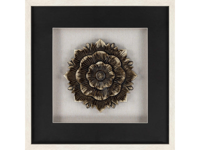 Tanza Black Textured Floral Wall Art - Ornate Home