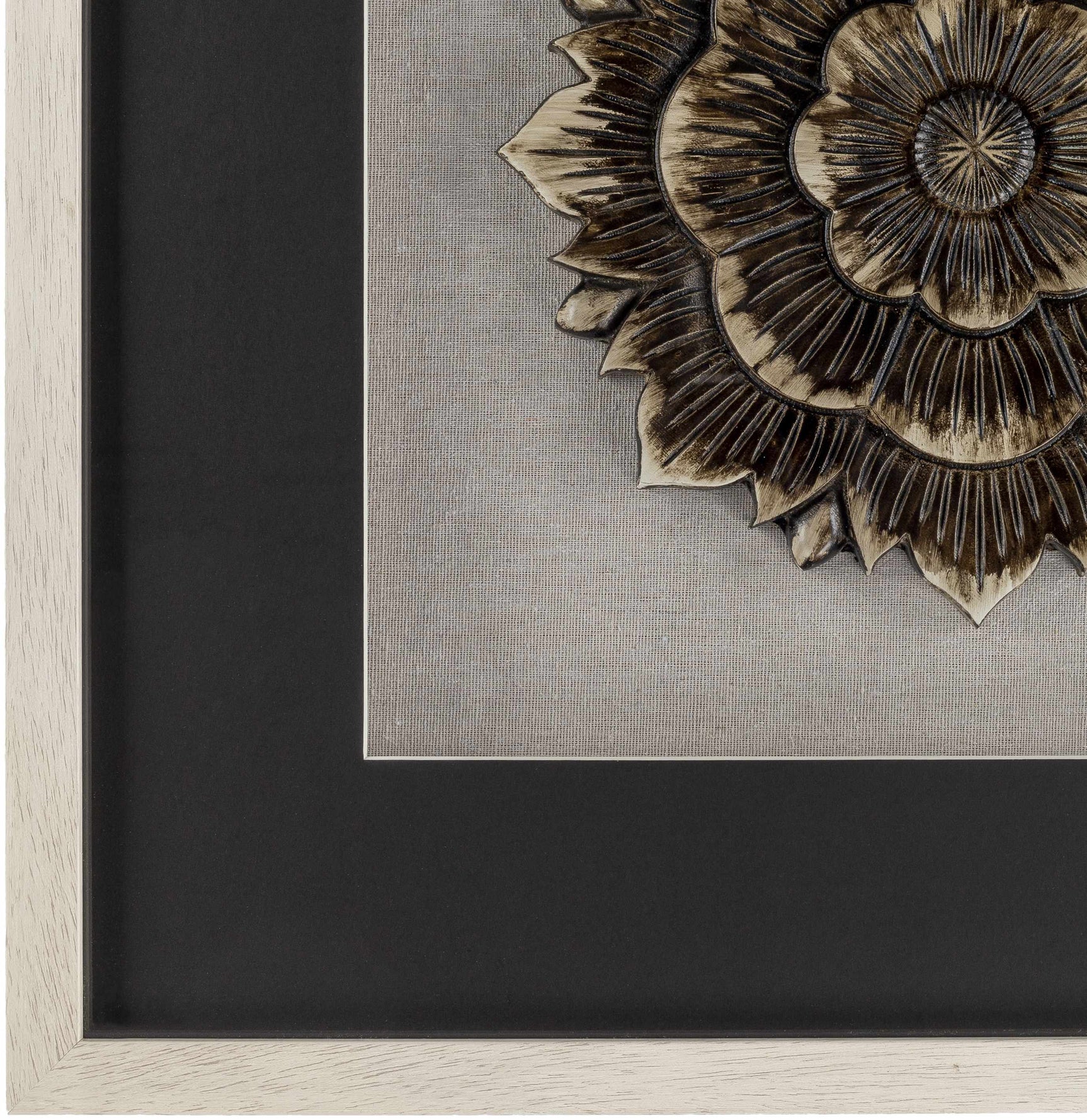 Tanza Black Textured Floral Wall Art - Ornate Home