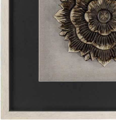 Tanza Black Textured Floral Wall Art - Ornate Home