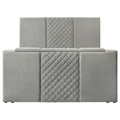 Tara Grey 61-inch Upholstered Eastern King Panel TV Bed - Ornate Home
