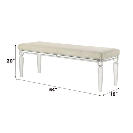 Tarian Pearl White Bench - Ornate Home