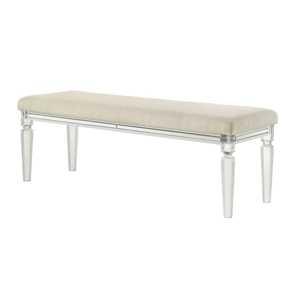Tarian Pearl White Bench - Ornate Home
