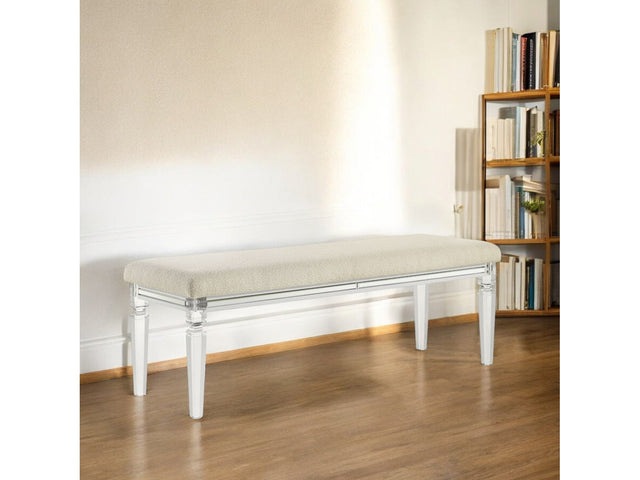 Tarian Pearl White Bench - Ornate Home