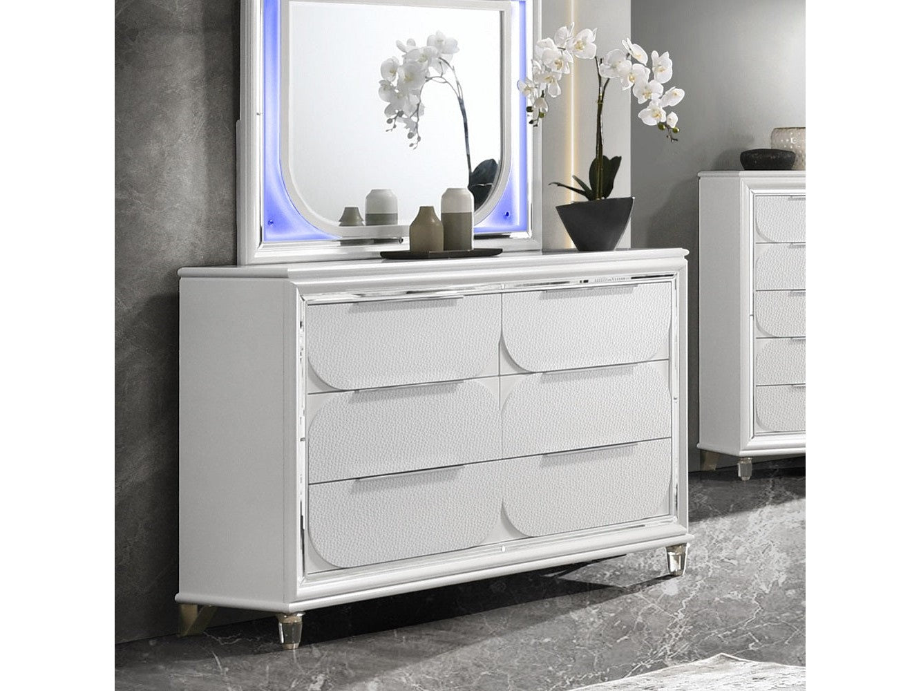 Tarian White Dresser - Ornate Home