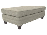 Tarleton Grey Fabric Ottoman - Ornate Home