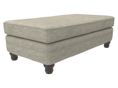 Tarleton Grey Fabric Ottoman - Ornate Home