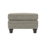 Tarleton Grey Fabric Ottoman - Ornate Home