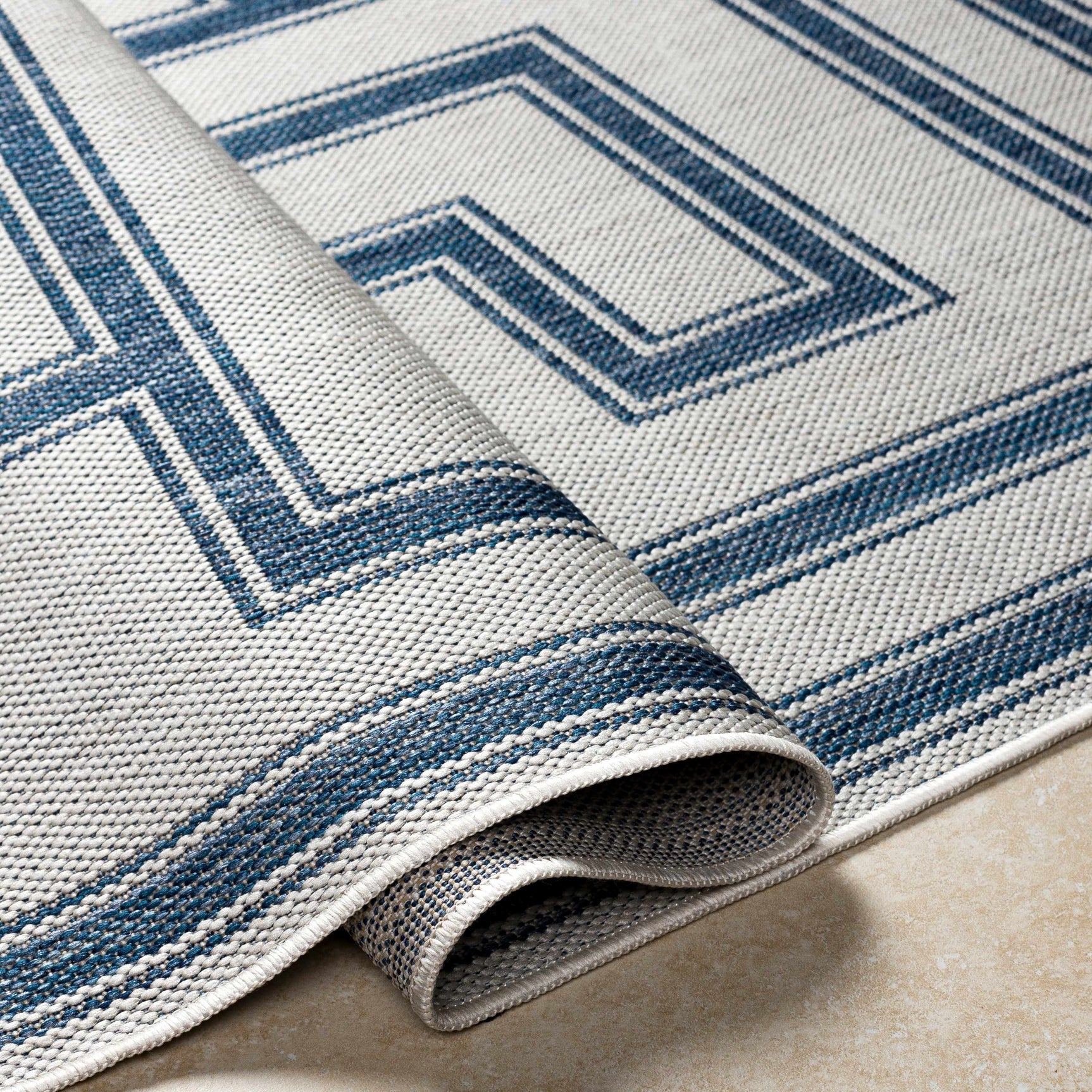 Taro Blue & Gray Outdoor Area Rug - Clearance - Ornate Home