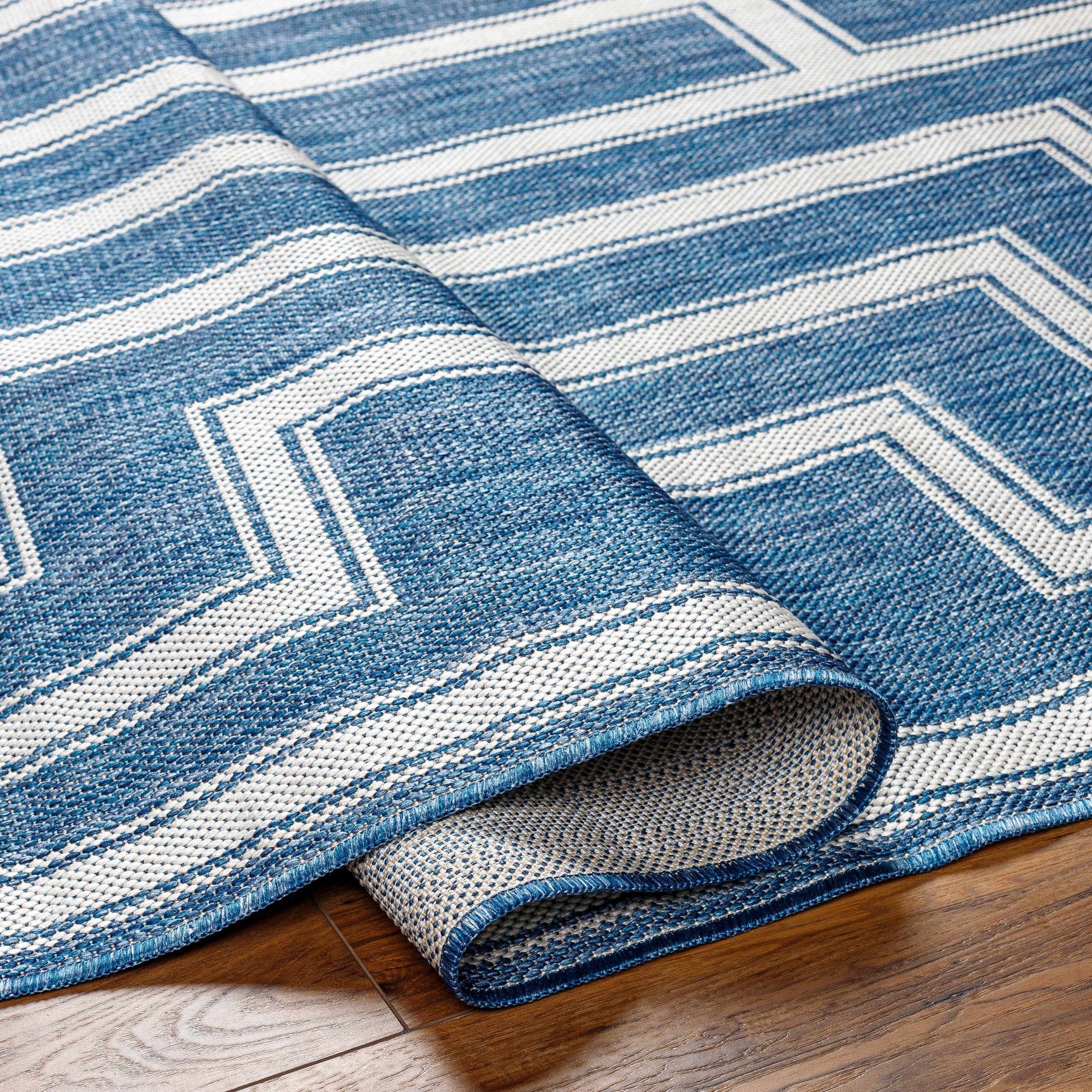 Taro Blue Outdoor Area Rug - Clearance - Ornate Home