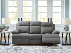 Tarrant Charcoal Reclining Sofa with Drop Down Table (Online Special Price) - Ornate Home