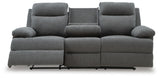 Tarrant Charcoal Reclining Sofa with Drop Down Table (Online Special Price) - Ornate Home