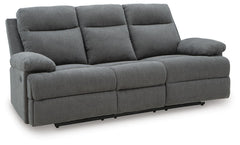 Tarrant Charcoal Reclining Sofa with Drop Down Table - Ornate Home