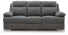 Tarrant Charcoal Reclining Sofa with Drop Down Table - Ornate Home