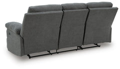 Tarrant Charcoal Reclining Sofa with Drop Down Table - Ornate Home