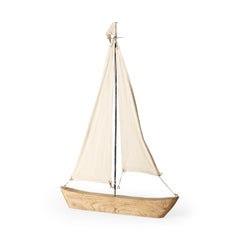 Tartane Brown/Cream Large Nautical Inspired Sailboat - Ornate Home