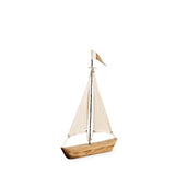 Tartane Brown/Cream Small Nautical Inspired Sailboat - Ornate Home