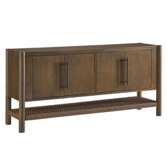Taschen Walnut/Brown 4-Door Wood Sideboard Cabinet - Ornate Home