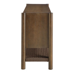 Taschen Walnut/Brown 4-Door Wood Sideboard Cabinet - Ornate Home