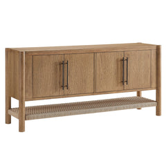 Taschen Weathered Oak/Natural 4-Door Wood Sideboard Cabinet - Ornate Home