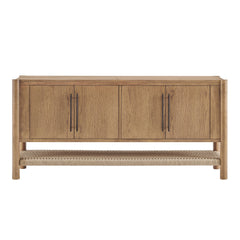 Taschen Weathered Oak/Natural 4-Door Wood Sideboard Cabinet - Ornate Home
