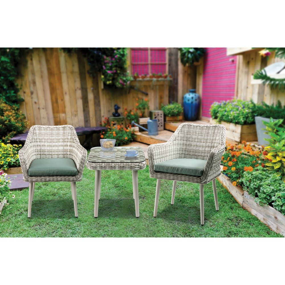 Tashay Green & Beige Patio Bistro Set 3pc Set - Ornate Home