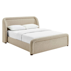Tasmin Linen King Upholstered Fabric Platform Bed - Ornate Home