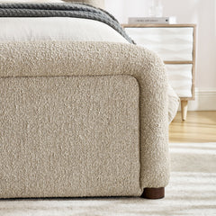 Tasmin Linen King Upholstered Fabric Platform Bed - Ornate Home