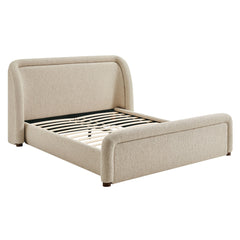 Tasmin Linen Queen Upholstered Fabric Platform Bed - Ornate Home