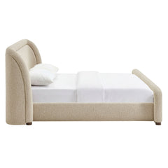 Tasmin Linen Queen Upholstered Fabric Platform Bed - Ornate Home
