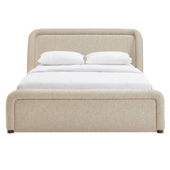 Tasmin Linen Queen Upholstered Fabric Platform Bed - Ornate Home