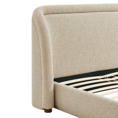 Tasmin Linen Queen Upholstered Fabric Platform Bed - Ornate Home
