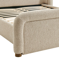Tasmin Linen Queen Upholstered Fabric Platform Bed - Ornate Home
