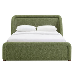 Tasmin Olive King Upholstered Fabric Platform Bed - Ornate Home