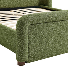 Tasmin Olive King Upholstered Fabric Platform Bed - Ornate Home