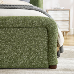 Tasmin Olive King Upholstered Fabric Platform Bed - Ornate Home