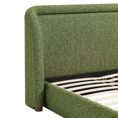 Tasmin Olive Queen Upholstered Fabric Platform Bed - Ornate Home