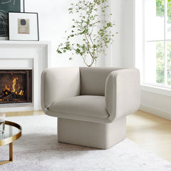 Tate Almond Performance Velvet Accent Chair - Ornate Home
