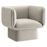Tate Almond Performance Velvet Accent Chair - Ornate Home