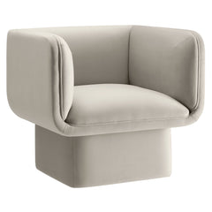 Tate Almond Performance Velvet Accent Chair - Ornate Home