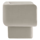 Tate Almond Performance Velvet Accent Chair - Ornate Home