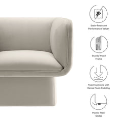 Tate Almond Performance Velvet Accent Chair - Ornate Home