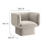 Tate Almond Performance Velvet Accent Chair - Ornate Home