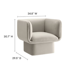 Tate Almond Performance Velvet Accent Chair - Ornate Home