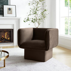 Tate Chocolate Brown Performance Velvet Accent Chair - Ornate Home