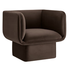 Tate Chocolate Brown Performance Velvet Accent Chair - Ornate Home