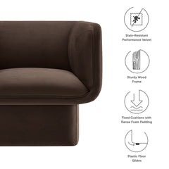 Tate Chocolate Brown Performance Velvet Accent Chair - Ornate Home