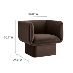 Tate Chocolate Brown Performance Velvet Accent Chair - Ornate Home