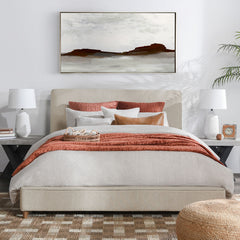 Tate Oatmeal Queen Bed - Ornate Home