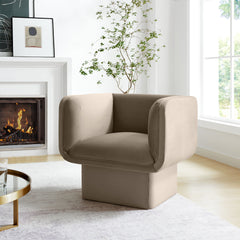 Tate Taupe Performance Velvet Accent Chair - Ornate Home