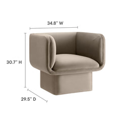 Tate Taupe Performance Velvet Accent Chair - Ornate Home